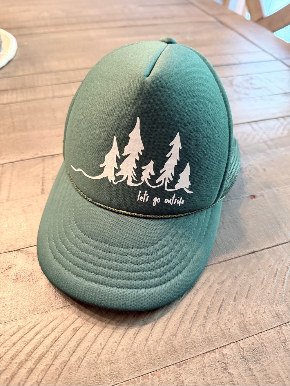 Green 'Let's Go Outside' Trucker Cap